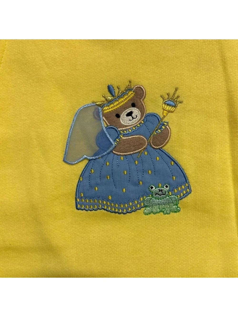 Vintage 90s Sesame Street Princess Bear Yellow Dress NWT Size 24M